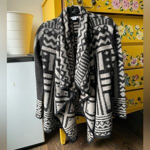 *AVAIL TIL 9/15* Bar III black and gray wool blend open cardigan, size XS